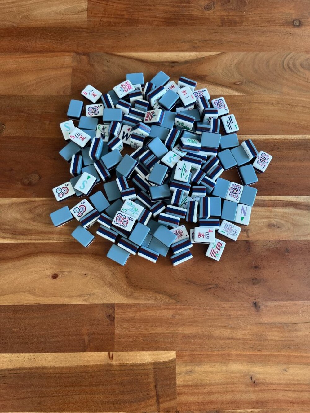 Navy Blue Mahjong Tiles